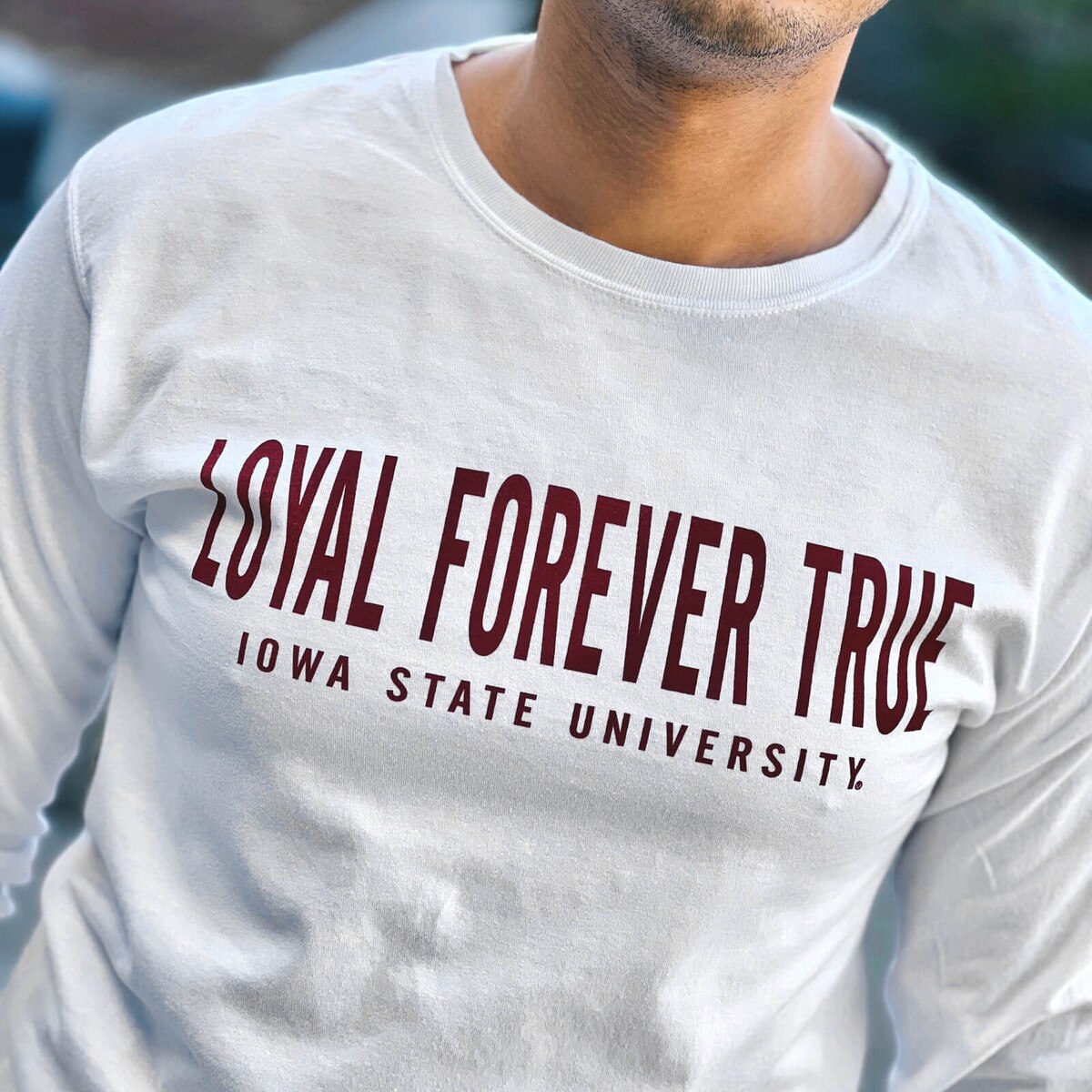 Comfort Wash Loyal Forever True White Long Sleeve T-Shirt